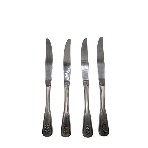 Oneida Silver Village Stainless Steel Butter Knives Set Of 4 Vintage 1982-1989 D - Picture 3 of 4